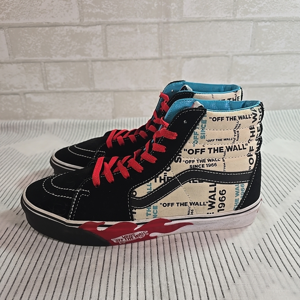 Vans SK8-HI City Map Flames Black Gum Shoes Men's Hi Top OTW Skate Size 9 - Picture 6 of 12